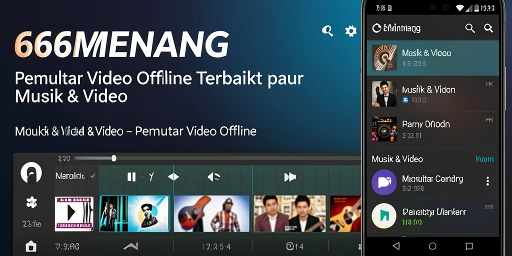Tampilan antarmuka aplikasi 666MENANG untuk Pemutar Video Offline.