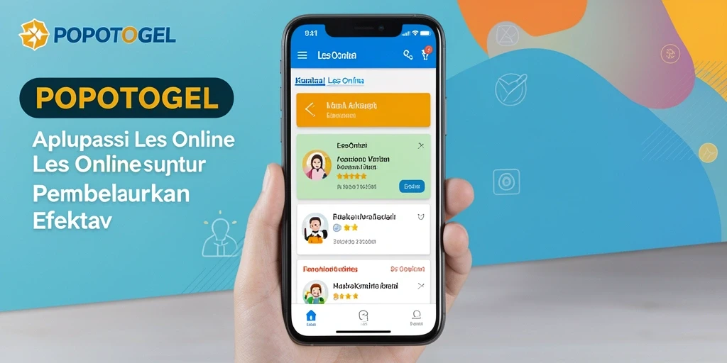 Antarmuka aplikasi POPOTOGEL yang intuitif untuk belajar Les Online.