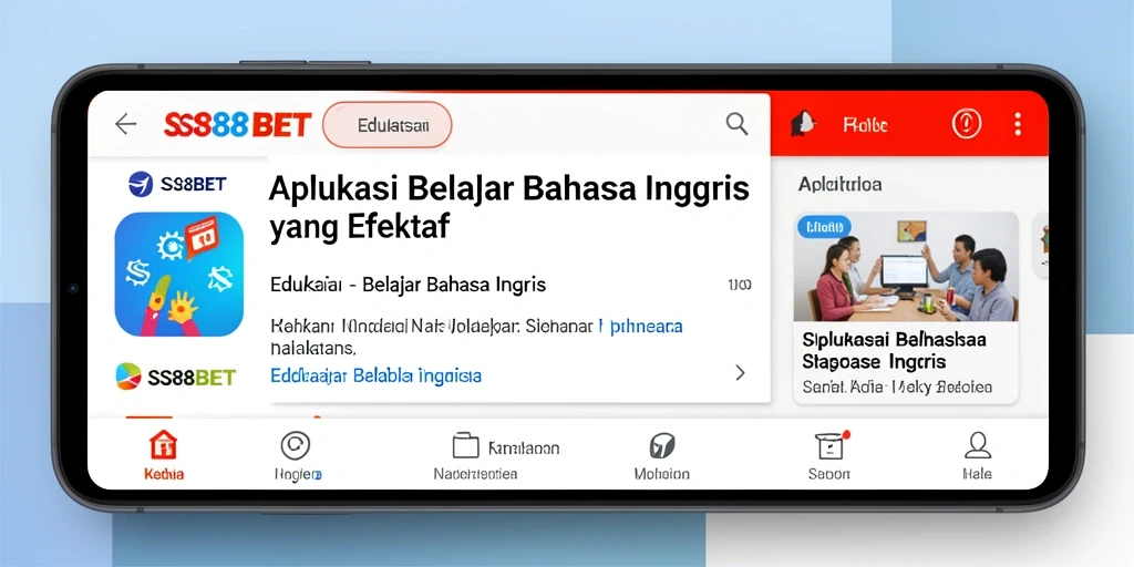 Tampilan antarmuka SS88BET dengan fitur Belajar Bahasa Inggris yang interaktif.