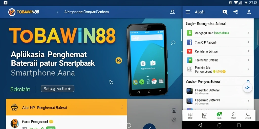 Tampilan antarmuka TOBAWIN88 untuk penghemat baterai yang efektif.